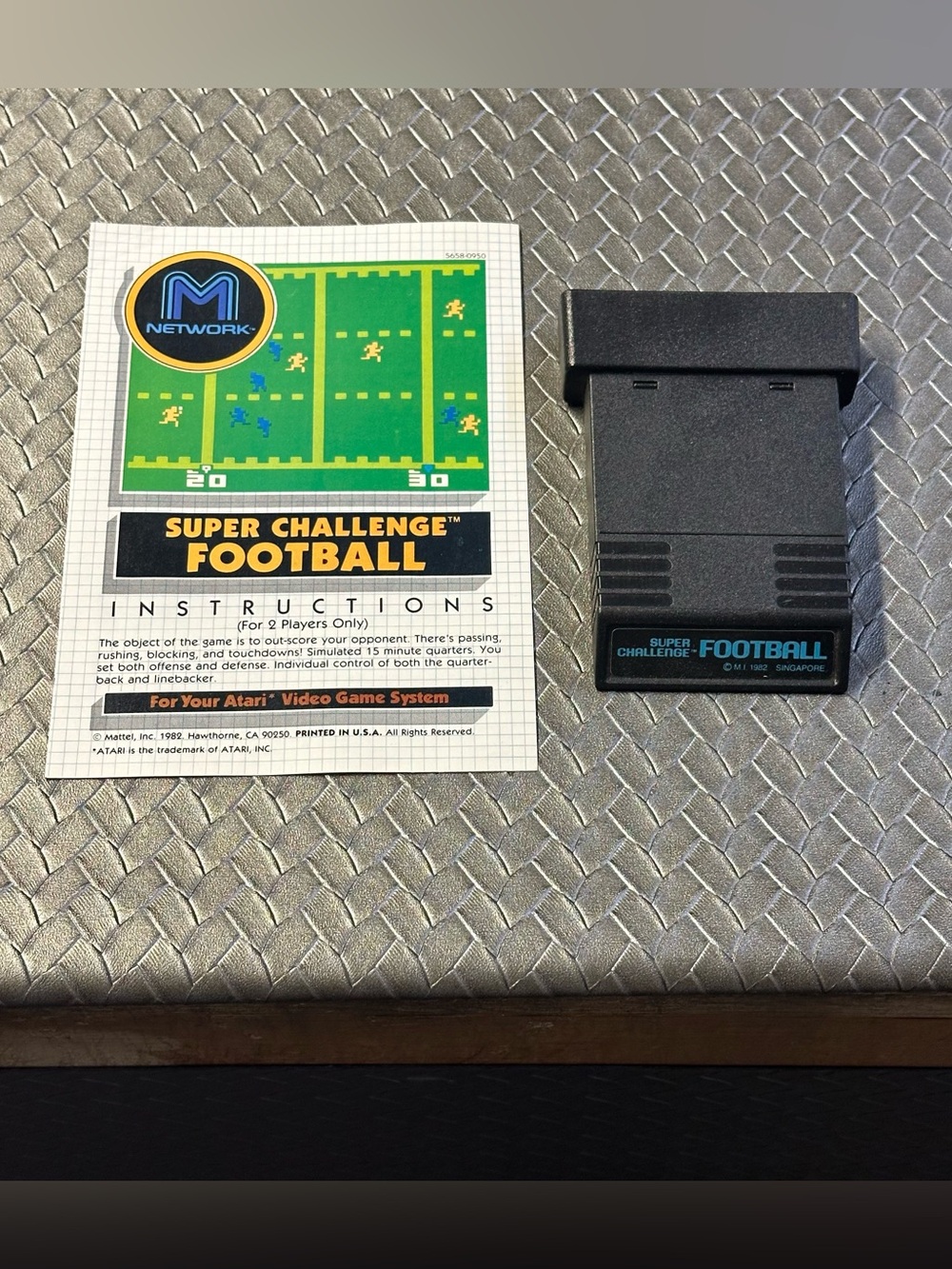 Super Challenge Football Game Cartridge - atari 2600 classic